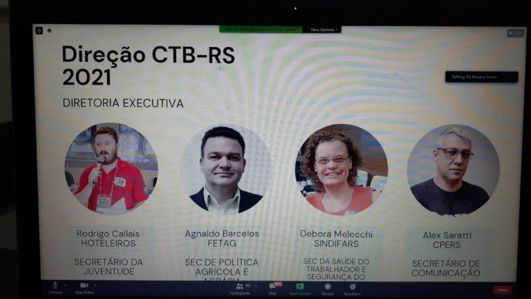 Presidente do Sindicato, Rodrigo Callais, foi reeleito para direção da CTB RS